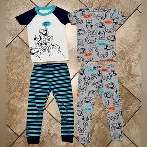 2 Sets Carter’s Short Sleeve/Pants Kids Pajama PJs Dog 3T